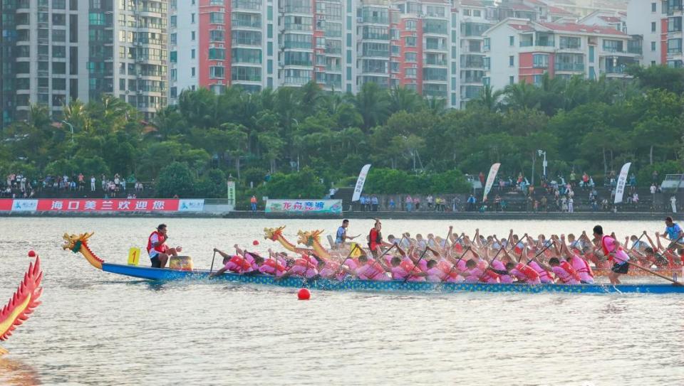 新埠岛星海, 十人同舟, 舟赛在此迎 新埠岛星海, 十人同舟, 舟赛在此迎